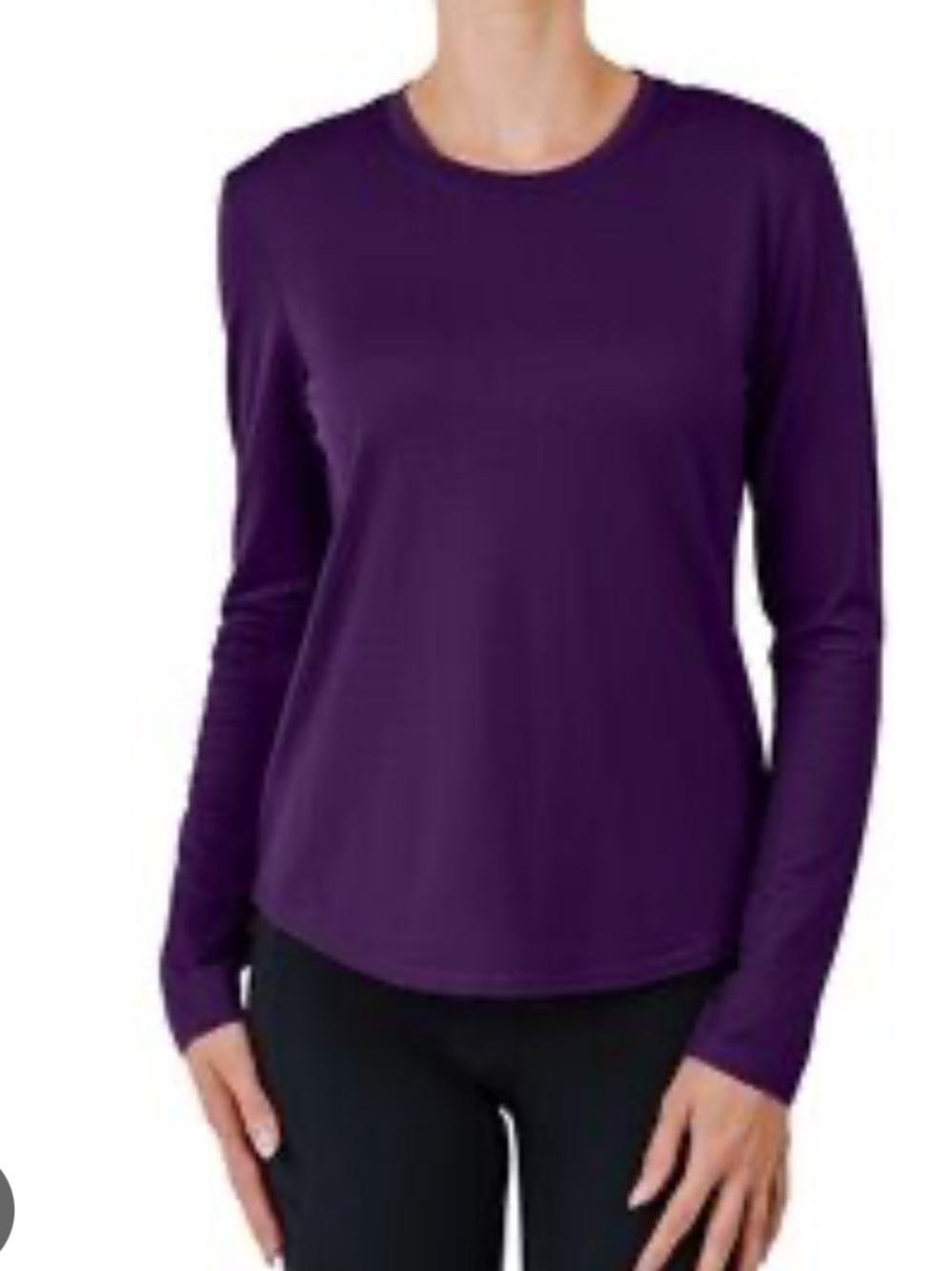 Segments Merino Wool Long Sleeve Tee - Purple